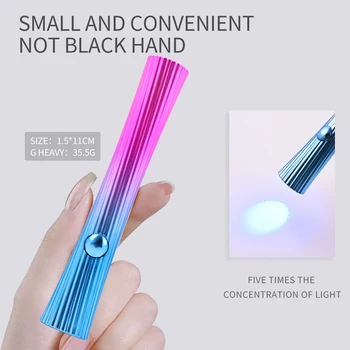Мини-УФ-светодиодная лампа для ногтей 3 Вт, быстросохнущая портативная ручная сушилка для ногтей, USB-принадлежности для ногтей для профессионалов, фонарик для нейл-арта, ручка