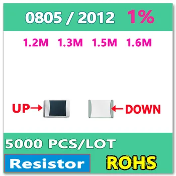 JASNPROSMA OHM 0805 F 1% 5000шт 1,2 М 1,3 М 1,5 М 1,6 М smd 2012 резистор