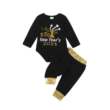 Комплект одежды Baby Boy My 1st New Year 2024 для новорожденных, комбинезон, новогодняя одежда для девочек и мальчиков