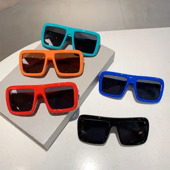 Негабаритные квадратные солнцезащитные очки в стиле ретро с защитой UV400, панк-очки, солнцезащитные очки в толстой оправе для женщин и мужчин