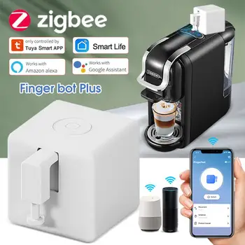 Tuya Zigbee Fingerbot Plus Smart Fingerbot Переключатель Кнопки Толкатель Умный Таймер Жизни Голосовое Управление Работает С Alexa Google Assistant
