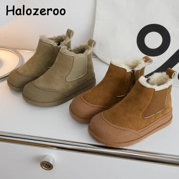 Новые модные ботинки для детей 2024 года, брендовая коричневая обувь для маленьких девочек, ботинки 