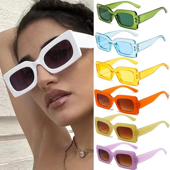 Солнцезащитные очки в прямоугольной оправе из ПК желеобразного цвета с защитой от UV400, солнцезащитные очки для велоспорта, летние Пляжные уличные очки для женщин и мужчин
