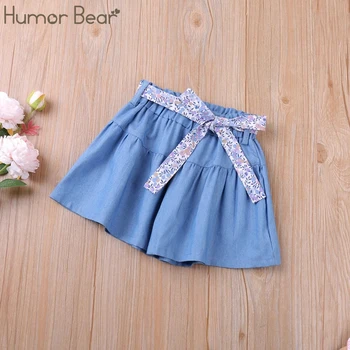 Детские шорты Humor Bear, летние шорты средней длины с эластичной резинкой на талии, однотонная одежда для маленьких девочек, одежда для 2-6 лет
