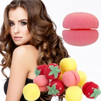 6pcs Curl Hair Ball Strawberry Sponge Curler DIY Curling Roller Hair Accessories Styling Tools бигуди для волос бигуди для волос