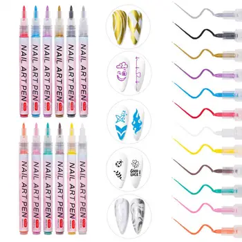 Прочный цветной карандаш для рисования ногтей, безопасная ручка для рисования нейл-арта, ручка для рисования граффити, принадлежности для ногтей