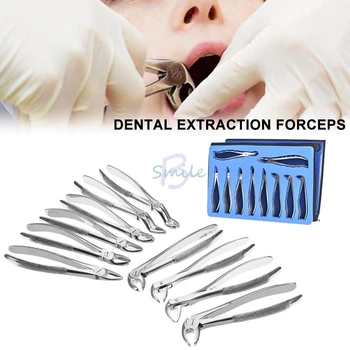 Новый 10шт Стоматологический инструмент для удаления зубов у взрослых плоскогубцами, многомодельный Стоматологический Ортодонтический Хирургический пинцет, инструмент для взрослых