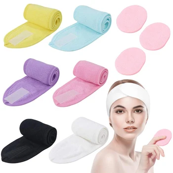 Повязка на голову для наращивания ресниц, спа-процедуры для лица, повязка на голову из махровой ткани, эластичное полотенце для макияжа с волшебной лентой, аксессуары для макияжа
