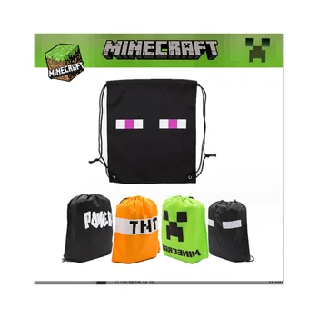 Детский рюкзак с карманом на шнурке Minecraft, сумка для хранения рюкзака