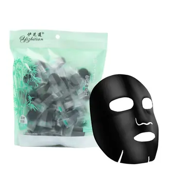 30шт Нетканая маска из бамбукового древесного угля, одноразовая Черная маска, обернутая листом, планшет для поделок