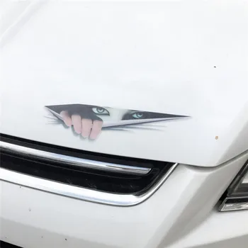 1шт Вуайерист Капоты автомобиля, Багажник, Триллер, Заднее стекло, Забавная наклейка на автомобиль, Интересные 3D Глаза, Выглядывающий монстр, наклейка
