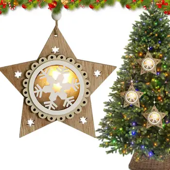 Рождественский светодиодный светильник, светящийся деревянный орнамент, украшение Рождественской елки для домашней вечеринки, Новогодние подарки для детей