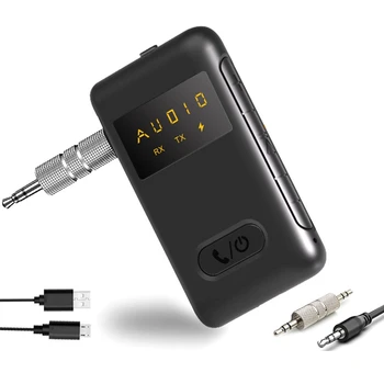 2 В 1, совместимый с беспроводным Bluetooth 5.0 приемник-передатчик, адаптер 3,5 мм, разъем для автомобильного музыкального аудиоприемника, прочный приемник для наушников