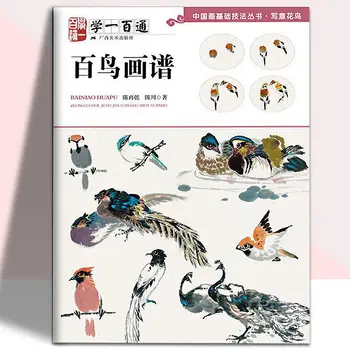 Наклонная книга китайской живописи Птицы 48 страниц 23 *30,5 см