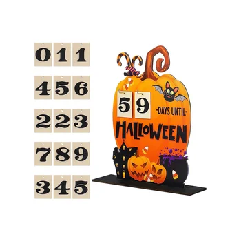 Календарь обратного отсчета на Хэллоуин, деревянный календарь обратного отсчета из тыквы, подарки на Хэллоуин