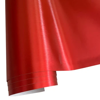 Алюминиевая Виниловая пленка из красной матовой металлической стали для автомобиля, рулон с воздухоотделяющими клейкими наклейками, обертывание