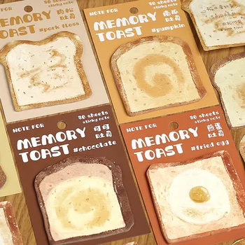 30 листов / набор Серия Creative Memory Toast Стикеры для заметок Тосты с какао, мясная нить, сдобный хлеб, блокноты для заметок своими руками, канцелярские принадлежности