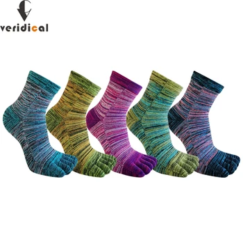 5 Пар разноцветных носков с пятью пальцами, мужские хлопковые полосатые молодежные повседневные модные носки, впитывающие пот, веселые вечерние платья, короткие носки с носком.