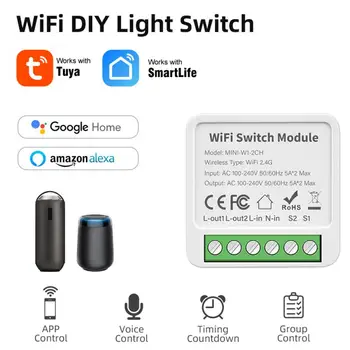 eWeLink Wifi Mini Smart Switch Поддерживает 1/2/3/4-позиционный таймер управления, беспроводной переключатель Совместим, работает с Alexa Google Home Alice