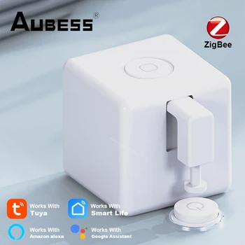 Приложение Tuya Zigbee Fingerbot Plus Smart Switch Button Pusher Timer Smart Life Работает с ZigBee Gateway Alexa Google Home Alice