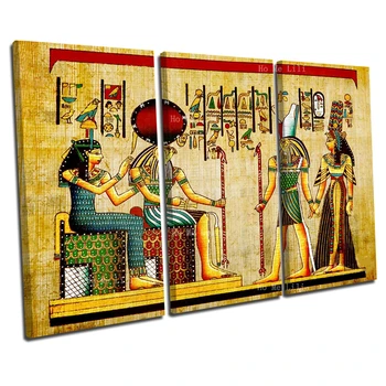Старое Царство Древнеегипетская Жизнь Иероглифы Король И Королева Папирус Книга Мертвых Холст Настенное Искусство От Ho Me Lili Decor