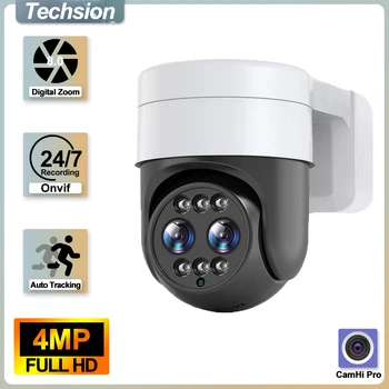 8-Мегапиксельная Бинокулярная Wifi Камера Surval На Открытом Воздухе с 8-кратным Гибридным Зумом POE CCTV Автоматическое Отслеживание Onvif Двухобъективная IP-Камера с FTP CamHi