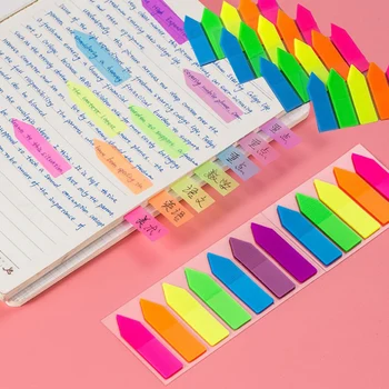 100 листов флуоресцентной бумаги в форме стрелки самоклеящийся блокнот для заметок Sticky Notes