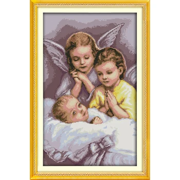 Молитвенный портрет Ангела, рукоделие, Хлопковая вышивка, наборы для вышивания крестиком, Наборы для вышивания Крестиком, настенная живопись, украшение новое
