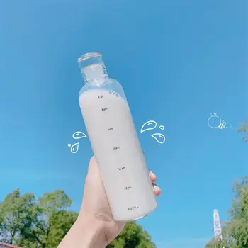 Портативная бутылка для воды для занятий спортом на открытом воздухе, герметичный чайник для воды большой емкости с мотивирующей отметкой времени