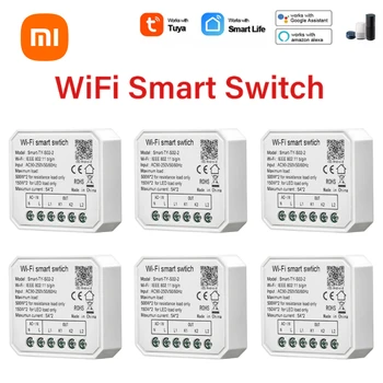 Xiaomi Tuya WiFi Mini Smart Light Switch Module 2 банды Смарт-модуль дистанционного управления Smart Life Работает с Alexa Google Home