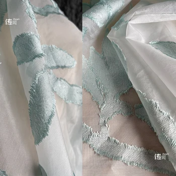 Вышивка жаккардовой ткани Лазурью и другим дымом и дождем, высококачественные ткани для одежды в китайском стиле, сделанные своими руками