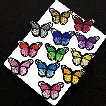 1 шт. пришитая нашивка с вышивкой бабочки для одежды, разноцветные аппликации, наклейки-бейджи для одежды