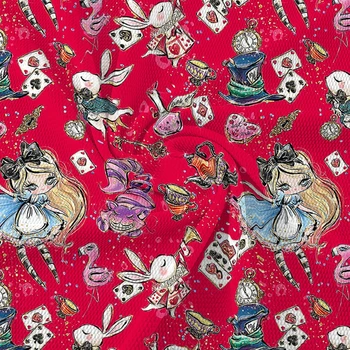50*145 Disney Алиса в Стране чудес Хлопчатобумажная ткань с пузырьками для пошива детской одежды, Лоскутное шитье, материал для рукоделия своими руками