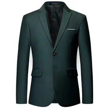 Осенний мужской Стильный Красочный Приталенный Повседневный блейзер, куртка 2023, Зеленый, Фиолетовый, Черный, Желтый, свадебный, выпускной, Строгий костюм, пальто для мужчин
