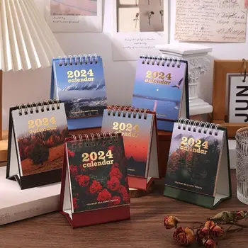 Настольный Календарь на 2024 год, Декор стола на месяц для студентов, Портативный Изящный Мини-офис для ежедневного использования