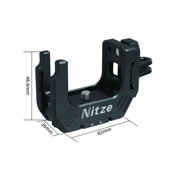 Половинная клетка Nitze для Insta 360 X3 со складывающимися переходниками для пальцев - T-IN01A