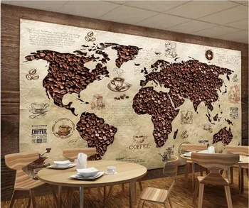 beibehang Пользовательские обои 3D Кафе фреска кафе карта мира ретро Ресторан Бар обои для рабочего стола домашний декор papel de parede обои