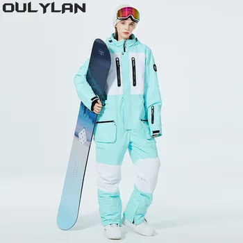 Oulylan/ женские и мужские цельные лыжные костюмы, водонепроницаемые ветрозащитные лыжные комбинезоны, зимняя термальная одежда для сноубординга на открытом воздухе