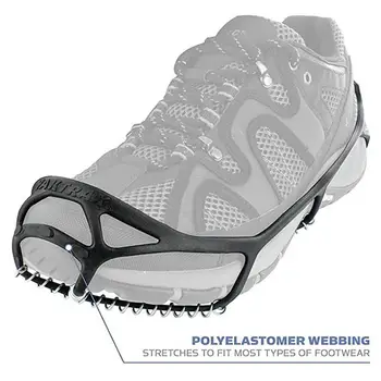 Снежные захваты для обуви Микрошпики, противоскользящие Ледяные скобы, эластичные снежные захваты, тяговое усилие при ходьбе на 360 градусов, Эластичный резиновый ремешок для обуви