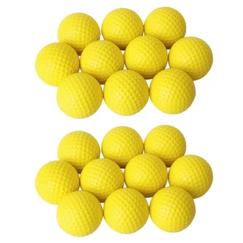 НОВИНКА-20шт Желтый мягкий эластичный мяч для гольфа из полиуретана для тренировок в помещении