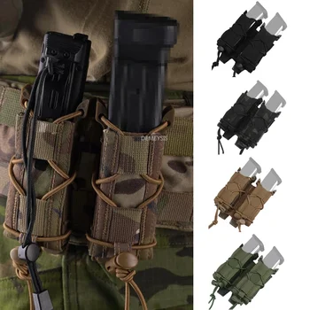 9 мм Пистолетный подсумок для быстрой тактической стрельбы CS с двойным Подсумок MOLLE Охотничий фонарик Инструменты Поясные сумки