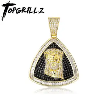 TOPGRILLZ 2020, Новый кулон Иисуса, мужское высококачественное ожерелье с кубическим цирконием, покрытое микропавкой, хип-хоп украшения в подарок