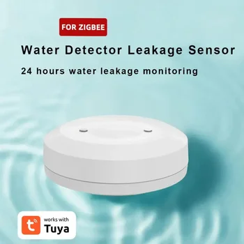 Датчик воды Tuya Zigbee Приложение Smart Life Мониторинг утечки воды Датчик погружения в воду Работа с крановым клапаном Zigbee Automation