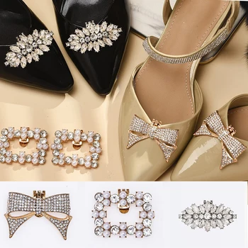 Модные клипсы для обуви с блестящими кристаллами, женские туфли на высоком каблуке, очаровательная пряжка со стразами, украшения для свадебной обуви, аксессуары