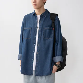 Весенне-осенняя модная новая японская винтажная рабочая одежда, рубашка с длинными рукавами, мужская уличная куртка 2023 года выпуска