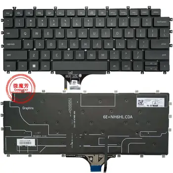 Новая клавиатура для ноутбука Dell Latitude 9520 9510 2-в-1, английская, черная, с подсветкой, Без рамки