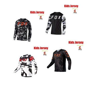 Детские Трикотажные Футболки для Мотокросса BAT FOX Mountain Bike Jersey Offroad DH Kids Shirt Быстросохнущие Дышащие Camisetas para niño