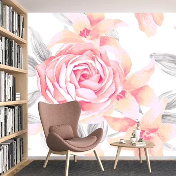 Изготовленные на заказ Самоклеящиеся обои Accept для гостиной Розовая роза Природа ТВ Обои для дизайна стен Домашний декор Настенные принты