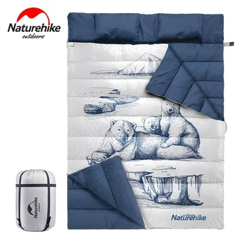 Кемпинг Naturehike на открытом воздухе Four Seasons Хлопковый расширяющийся и утолщающийся Теплый двухместный спальный мешок с подушкой