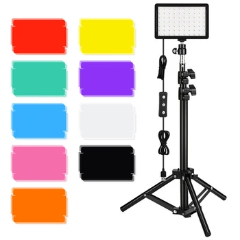 комплект светодиодных ламп для видеосъемки 2шт, Комплект ламп для фотосъемки с регулируемой штативной подставкой для видеозаписи в прямом эфире